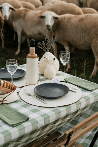 Rustic interior styling with wool vases, cozy decor for mountain homes and hospitality design