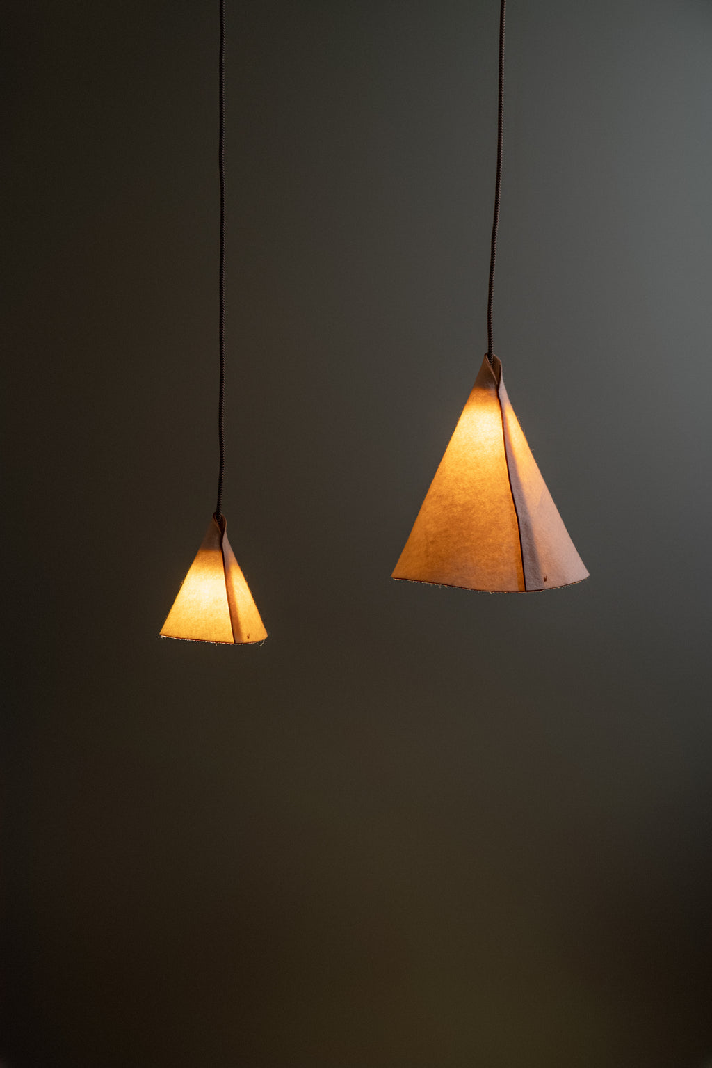 Soft wool lighting creating warm atmosphere, sustainable lamp for interior design and boutique hotels